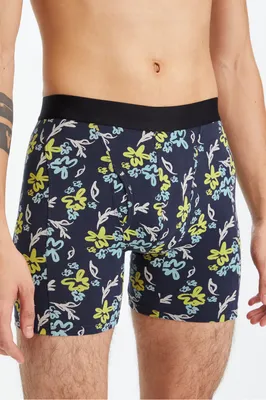 Fabletics Men The 24-7 Boxer Brief male Classic Navy Summer Floral Size