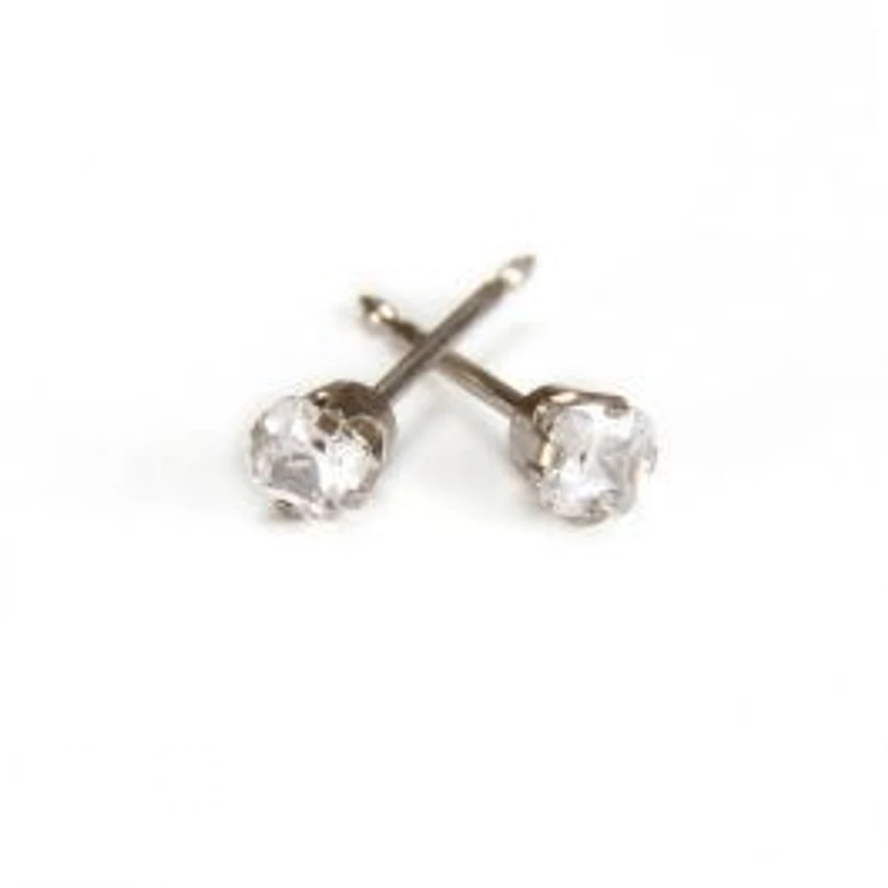 Maquillage Zircon coupe princesse or blanc 3mm. 14K | Faces Cosmétiques