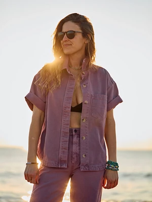 Sunwashed Canvas Overshirt - Weathered Orchid