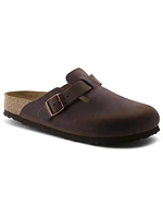 Women's Birkenstock Boston Clog Soft Footbed - Oiled Leather Habana