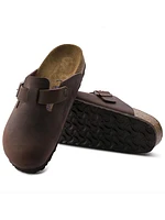 Women's Birkenstock Boston Clog Soft Footbed - Oiled Leather Habana