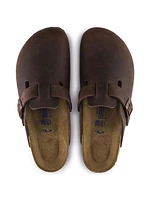 Women's Birkenstock Boston Clog Soft Footbed - Oiled Leather Habana