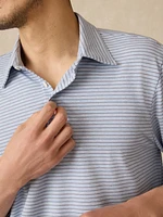 Movement™ Long-Sleeve Polo - Sea Shadow Stripe