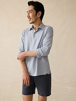 Movement™ Long-Sleeve Polo - Sea Shadow Stripe