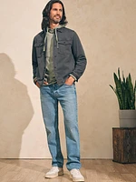Organic Cotton Slim Straight Denim (34" Inseam) - Sandy Point Wash