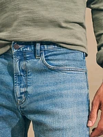 Organic Cotton Slim Straight Denim (34" Inseam) - Sandy Point Wash