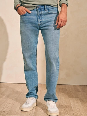 Organic Cotton Slim Straight Denim (34" Inseam) - Sandy Point Wash