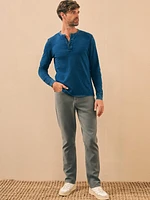 Long-Sleeve Indigo Henley