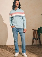 Long-Sleeve Rugby Polo - Seafoam Regatta Stripe