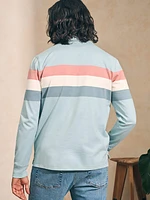 Long-Sleeve Rugby Polo - Seafoam Regatta Stripe