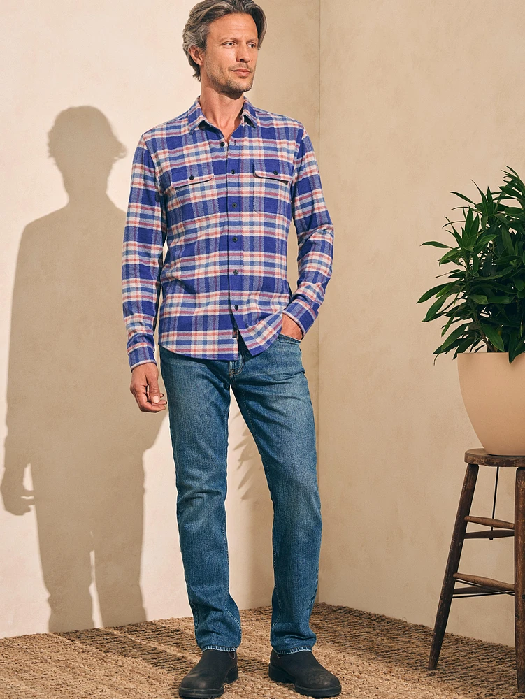 Legend™ Sweater Shirt - Navy Skyline Plaid