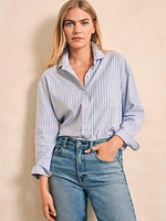 Stretch Oxford Relaxed Shirt - Cantra Stripe