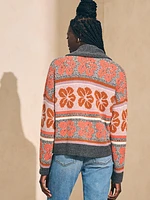 Topanga Canyon Cardigan - Sunset Shell Jacquard