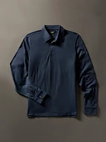 Movement™ Long-Sleeve Pique Polo - Harbor Night Heather