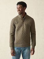 Epic Quilted Fleece Pullover - Olive Melange