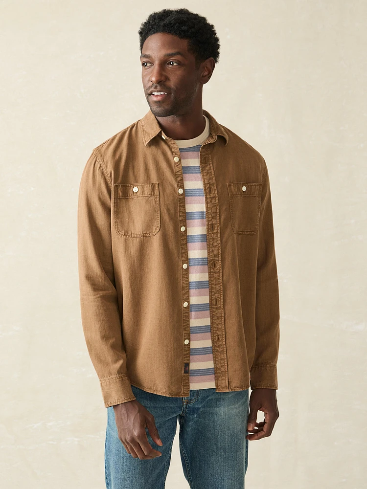 Tried & True Chambray Workshirt - Sahara Khaki