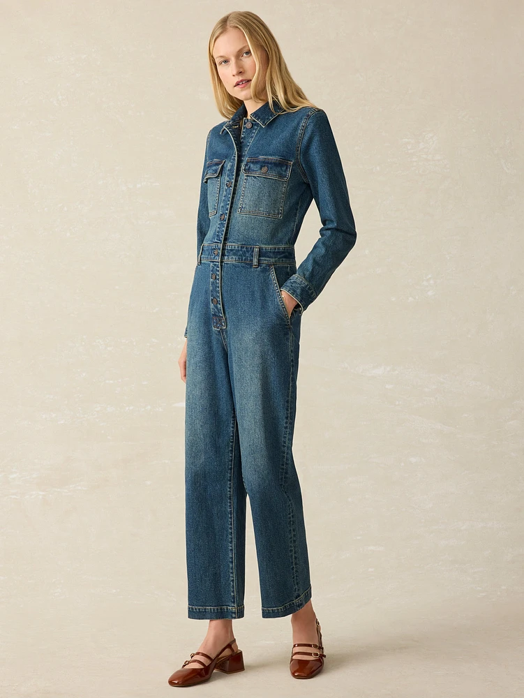 Denim Michelle Jumpsuit - Night Lagoon Wash