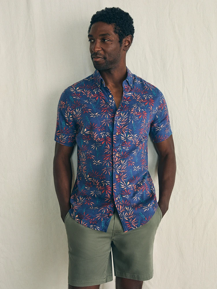 Short-Sleeve Breeze Shirt - Navy Tide Bamboo