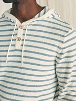 Cove Sweater Hoodie - Ivory Chambray Stripe