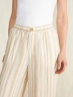 Monterey Linen Pant - Natural Bombay Stripe