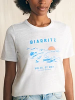 Sunwashed Slub Graphic Tee - Biarritz Coast