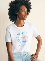 Sunwashed Slub Graphic Tee - Biarritz Coast