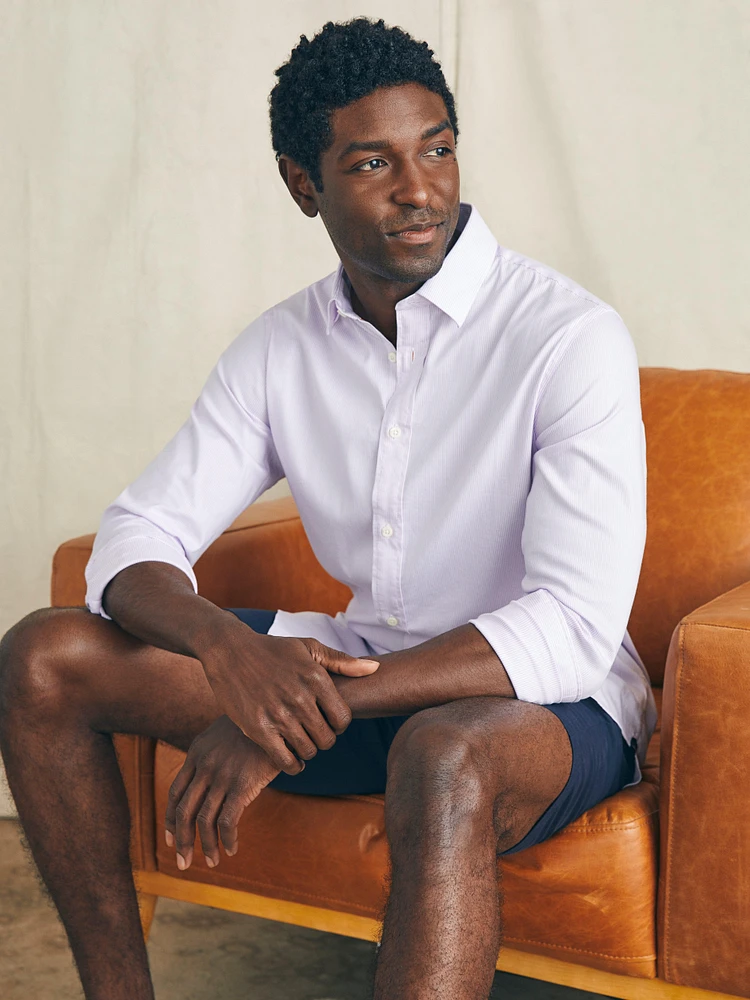 Movement™ Dress Shirt - Lavender Valley Stripe