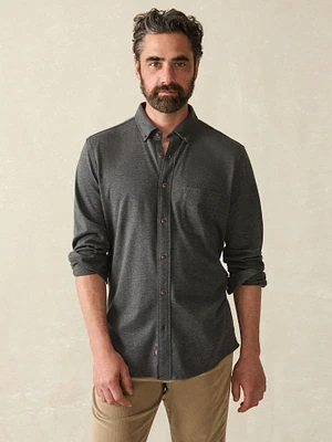 Coastline Knit Shirt - Charcoal Heather Twill