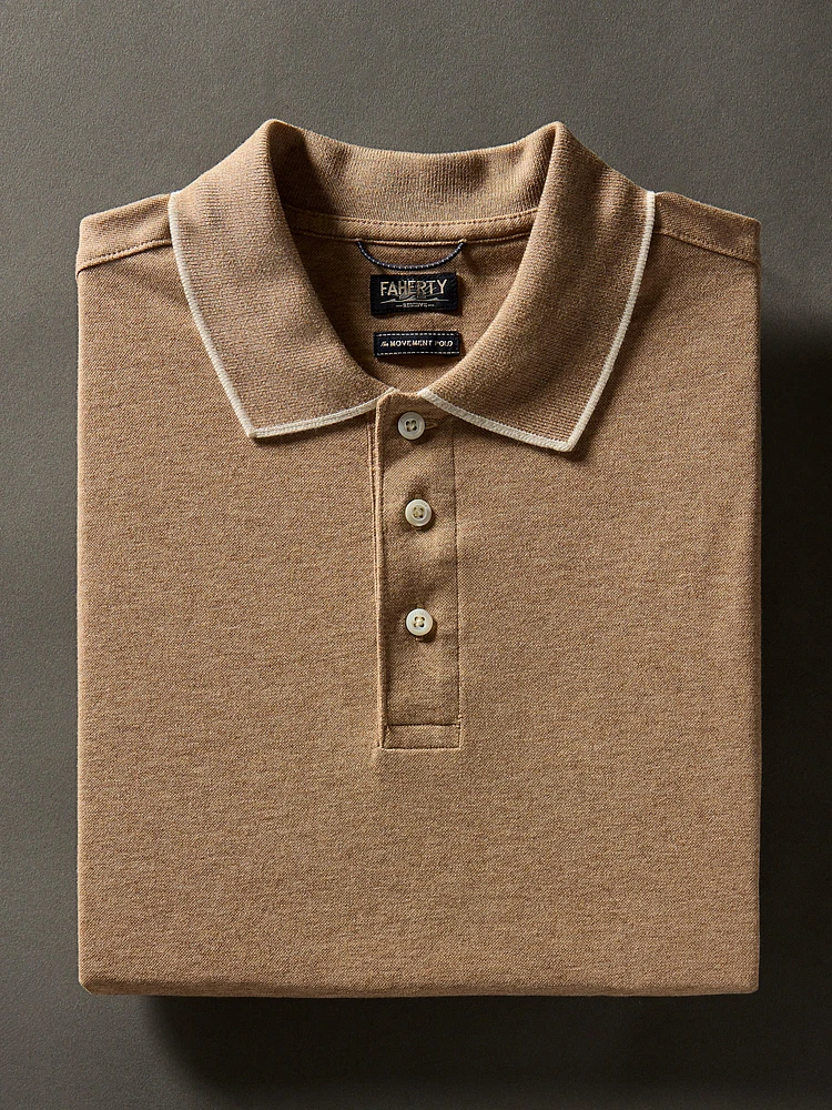Movement™ Short-Sleeve Pique Polo Shirt - Driftwood Island Heather