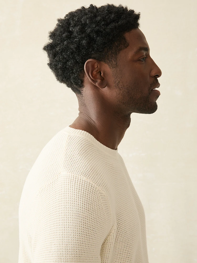 Sunwashed Crewneck Sweater - White Shell