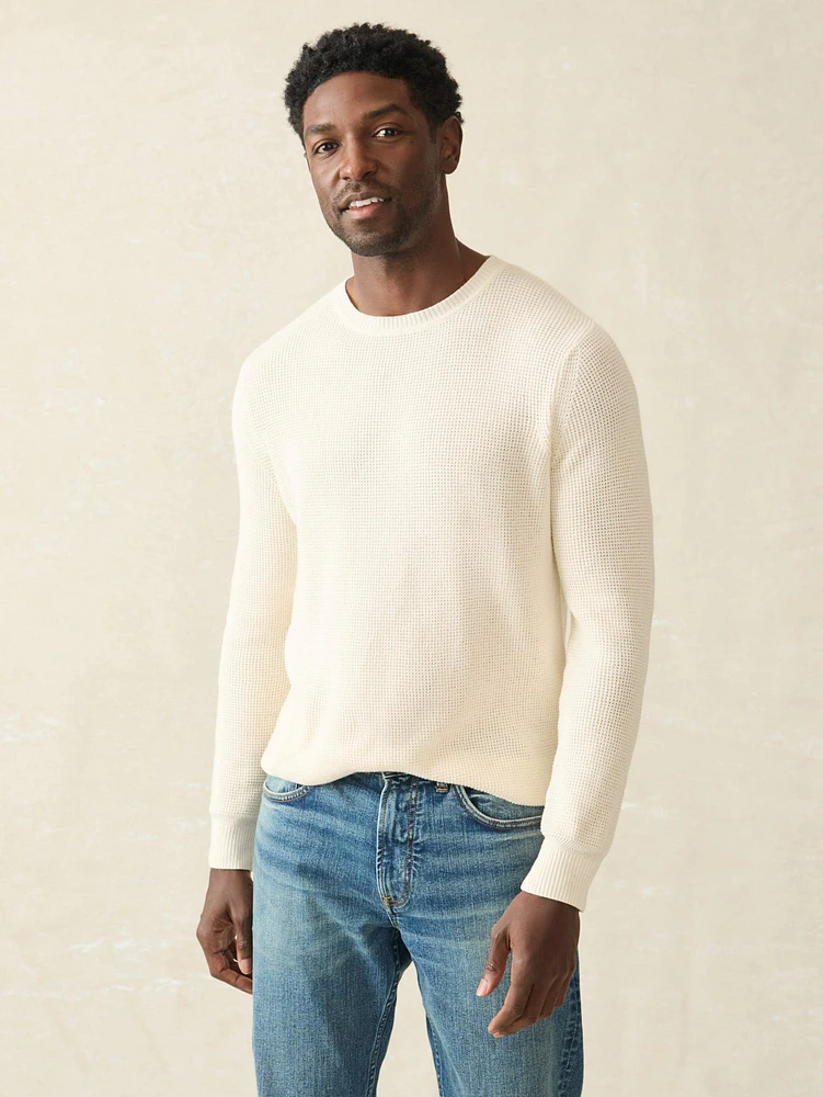 Sunwashed Crewneck Sweater - White Shell