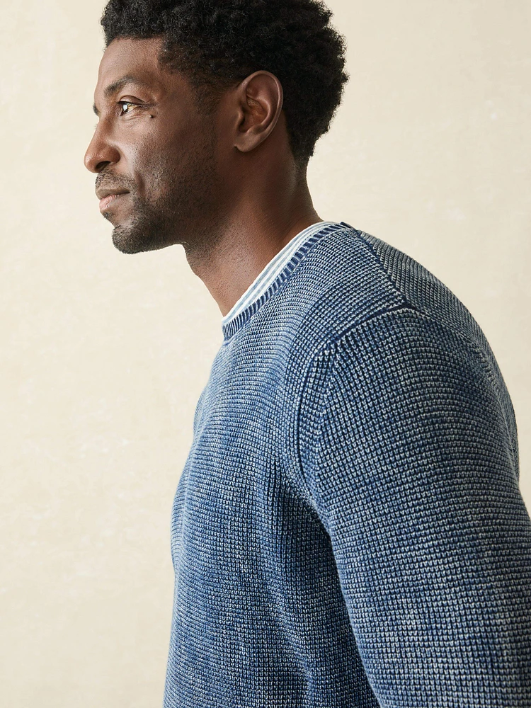 Sunwashed Crewneck Sweater - Indigo Storm Wash