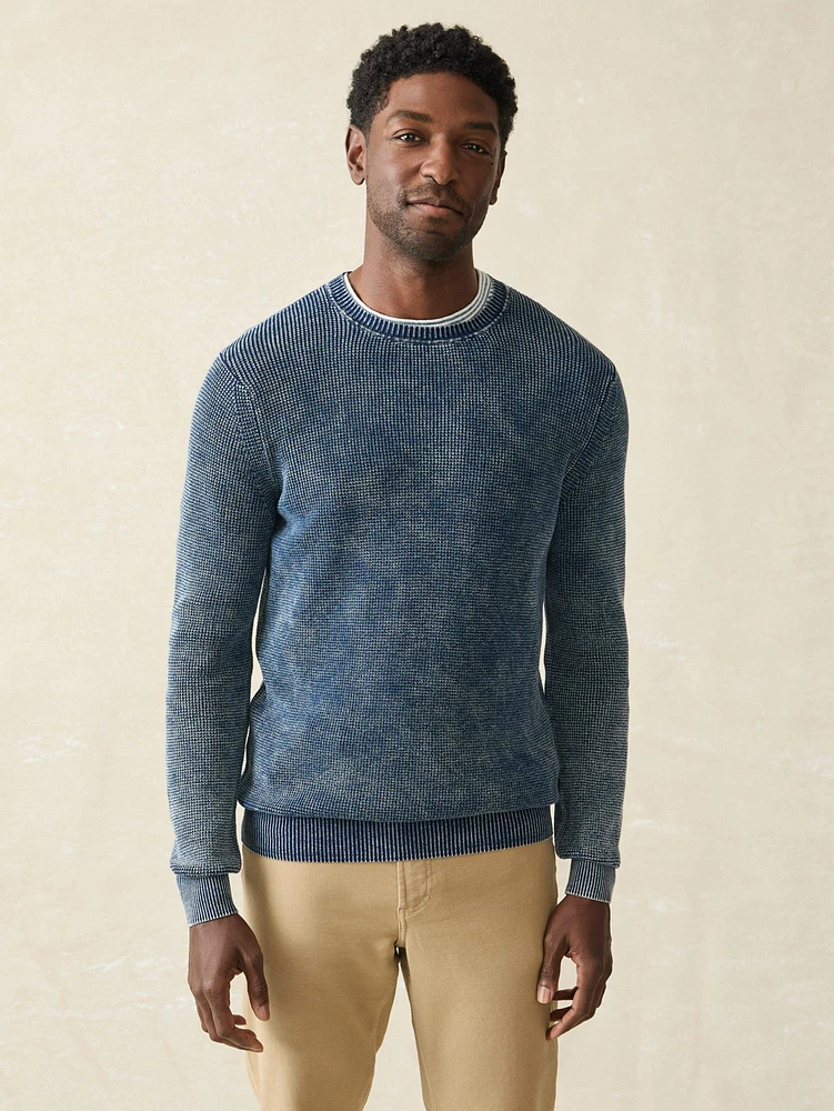 Sunwashed Crewneck Sweater - Indigo Storm Wash