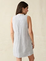 Isha Dress - Blue Mini Stripe