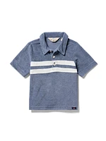 Kids Cabana Towel Terry Polo Shirt - Stormy Sky