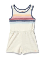 Kids Cabana Towel Terry Romper - Seacoast Skyline Stripe