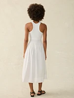 Tropical Cotton Ribbed Tank Dress