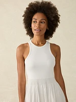 Tropical Cotton Ribbed Tank Dress