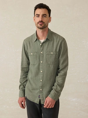 Tried & True Chambray Workshirt - Desert Olive