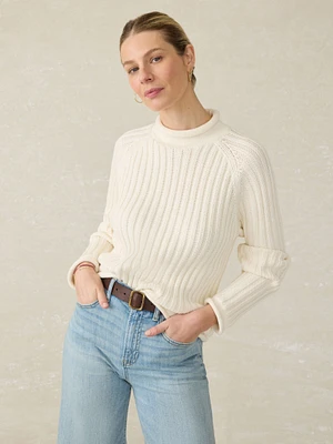 Sunwashed Cotton Rollneck Sweater