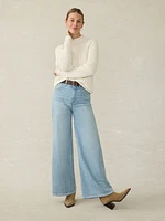 Sunwashed Cotton Rollneck Sweater - Egret