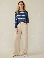 Tropical Cashmere Sweater - Indigo Tie Dye
