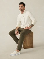 Long-Sleeve Field Knit Polo - Coastal Cream