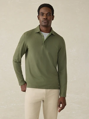 Long-Sleeve Field Knit Polo