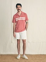 Cabana Towel Terry Surf Stripe Polo Shirt