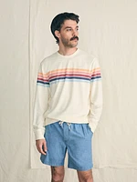 Cabana Towel Terry Crewneck - Seacoast Skyline Stripe