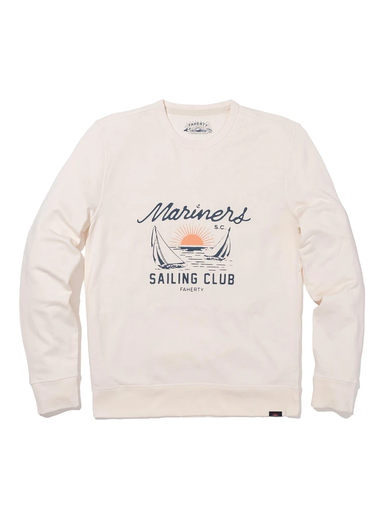 Charleston Long-Sleeve Terry Crewneck - Solar White