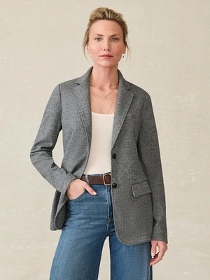 Inlet Knit Tweed Blazer - Steel Rock Herringbone