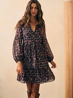 Silk Cotton Sage Wood Dress - Stargaze Bloom