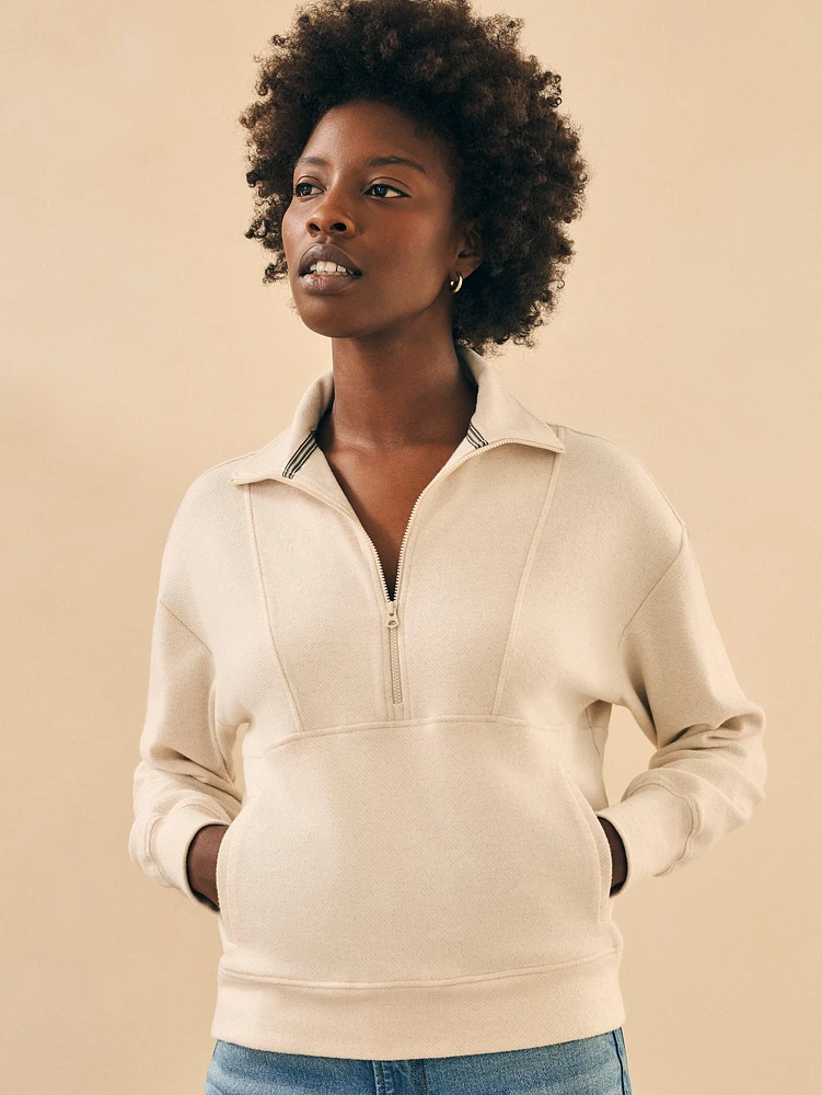 Legend™ Lounge Half Zip Sweatshirt - Off White